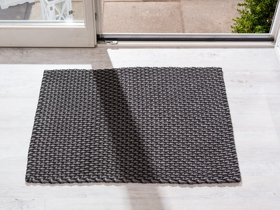 Pad En / Exterior Mate Piscina Gris Negro 72x92 Felpudo Estera de Baño Alfombra - Imagen 1 de 3