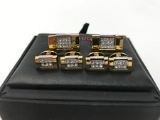 Linea Uomo Gold Tone Cufflinks And Stud Set