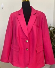 New Eloquii Women's Pink Polyester Blend Blazer Jacket Size 20, Ret. $139