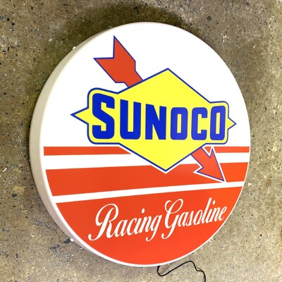 SUNOCO RACING BENZIN LED WAND LEUCHTKASTEN GARAGE SCHILD OLDTIMER GAS PETROL