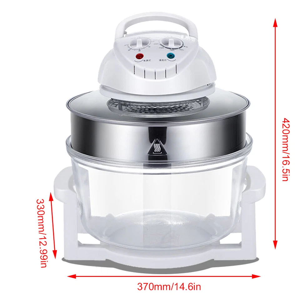 Airy Fryer, Glass Air Fryer, 360° Viewable Airy Fryer with Expansion Ring - Image 2 of 4