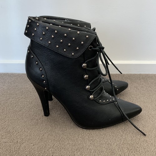 Ladies NOVO Studded Lace Up Ankle Boots 
