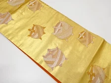 7261738: JAPANESE KIMONO / ANTIQUE NAGOYA OBI / SILK / WOVEN SPOOL