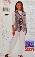 See & Sew Sewing Pattern 3889 Misses Lined Vest Top Pants Sizes 18-22 CUT READ