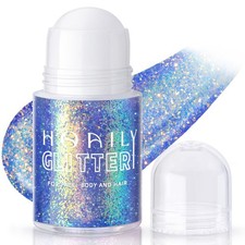 Roll on Holographic Blue Body Glitter Gel Face Hair Chameleon Festival Makeup