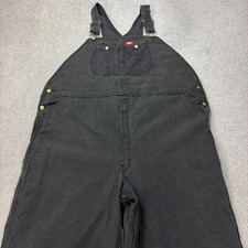 Dickies Dungarees Adult 46x32 Black Bib Overalls Work Wear Canvas Carpenter Mens