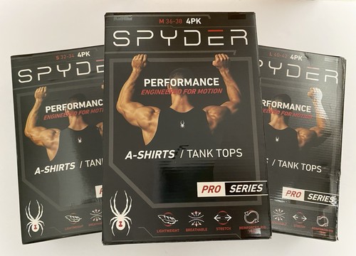 Spyder Pro Series Men's Tank Tops Performance - Engineered For Motion 4-Pack