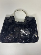 Y2K Black Faux Alligator Skin Large Clutch/handbag