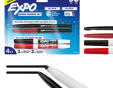 Expo 4 Count Wet/Dry Erase Markers, Black  Red