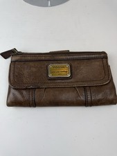 FOSSIL Long Live Vintage 1954 Brown Leather Wallet Clutch