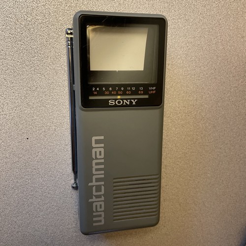 Vintage 1986 Sony Watchman FD-10A Portable Black & White TV -Battery Op ...