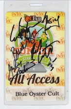 Blue Oyster Cult Full Band Signed All Access Pass 2014 Pacific Amphitheatre–OOAK