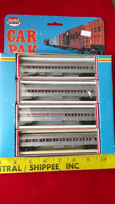 NIB Model Power N Scale 8623-4 Amtrak STANDARD Passenger Train Car 4 Pack