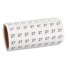 0.4" Small Round Number Stickers Roll, 1000 Pcs Circle Labels, Black Number 27