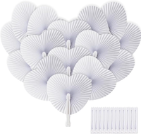 Zooi FäCher Hochzeit 24 Pack HandfäCher Hochzeitsdeko FäCher Weiß HandfäCher Pap