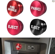 4Pcs Button Car Cigarette Lighter Plug Cover Eject*2+Fire Missile+Panic