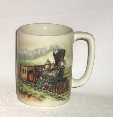OTAGIRI Japan Vintage Western Style Eisenbahn Lokomotive Kaffeebecher in Kitt (grau)