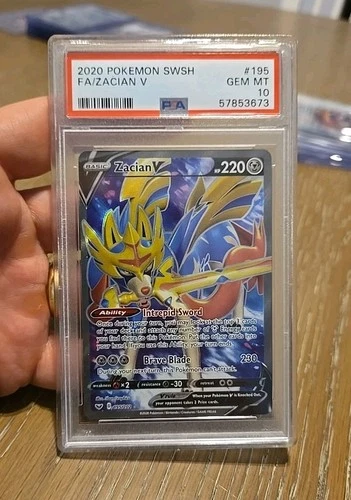 2020 POKÉMON SWORD & SHIELD #195 FULL ART/ZACIAN V PSA 10
