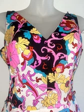 Cole of California Floral Playsuit Swimsuit Vintage 1960s Psychedelic Romper 12