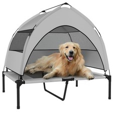 PawHut Portable Elevated Dog Bed with Removable Canopy, 92 x 75 x 85 cm