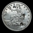 US 1877 S Trade Dollar XF - AU with Chop Marks Silver $1.00 Coin