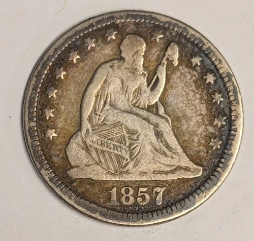 1857 Seated Liberty Quarter ~ US Silver 25c