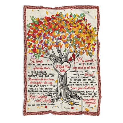 Loving Memory Blanket - 60''x50'' Cardinal Remembrance Sympathy Gift for Loss o...