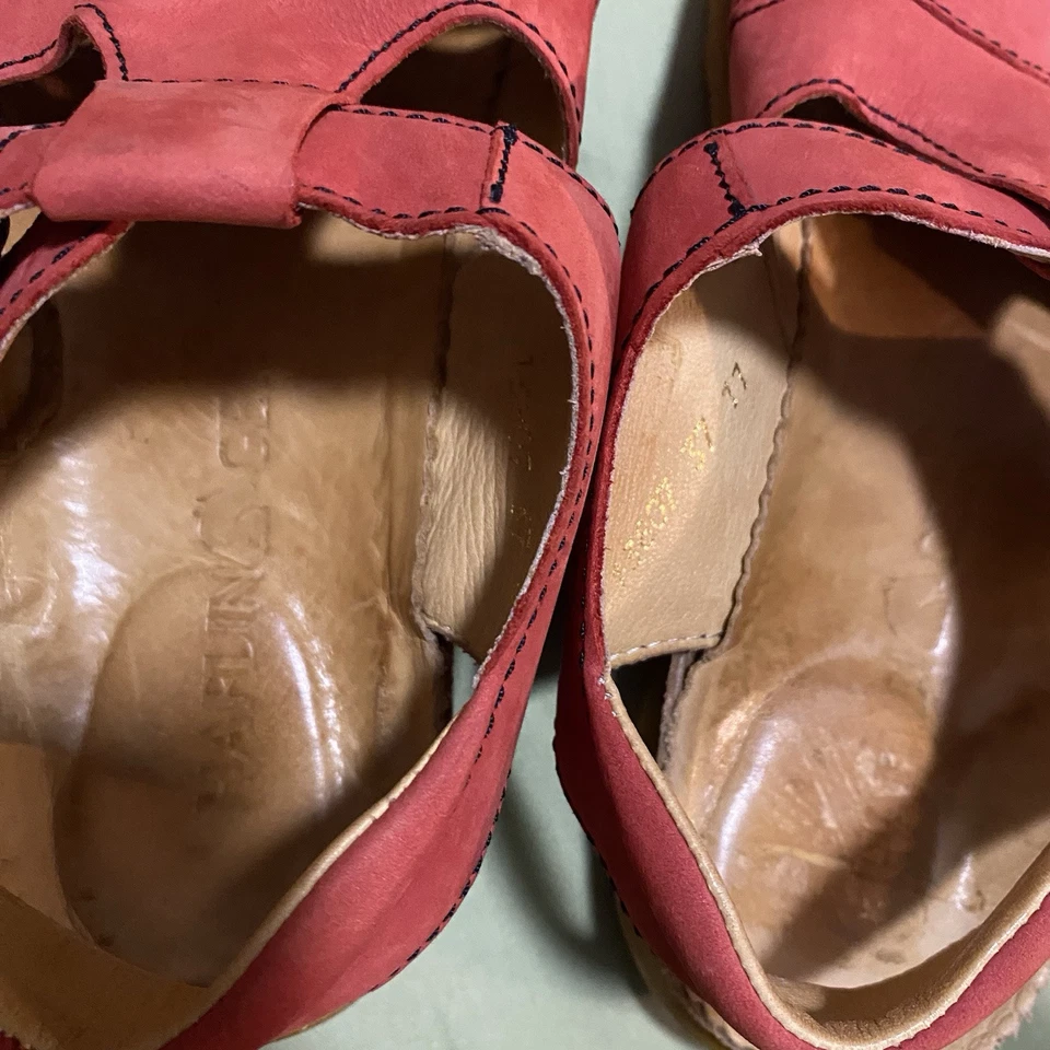 Sandalias Haflinger para mujer rojas quemadas punta abierta súper bonitas talla 37/6,5 Foto 3 de 4