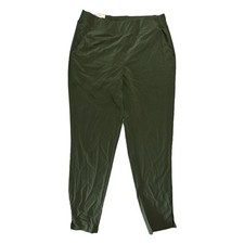 Member's Mark Women's Lightweight Mid-Rise Stretch Woven Pant Smoky Olive, L 