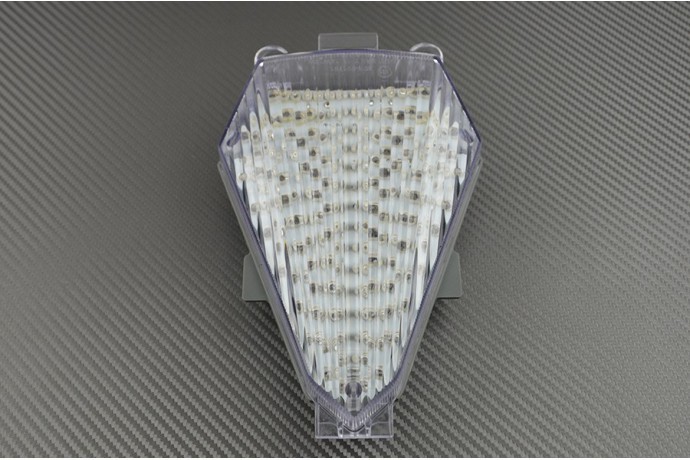 Feu arrière LED blanc pour Yamaha YZF R6 2008-2016 avec clignotants intégrés transparents