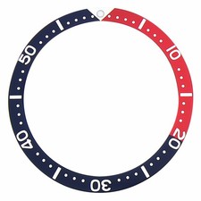 BEZEL INSERT FOR MEN SEIKO 7002,6309,7S26,SKX007K2 DIVER AUTOMATIC RED/DARK BLUE