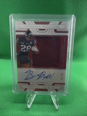 2022 Panini National Treasures Collegiate Breece Hall RPA /99 Rookie Patch Auto
