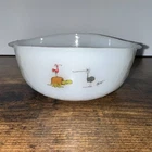 Vtg FIRE KING Anchor Hocking BC Caveman Dinosaur Johnny Hart Grog Cereal Bowl