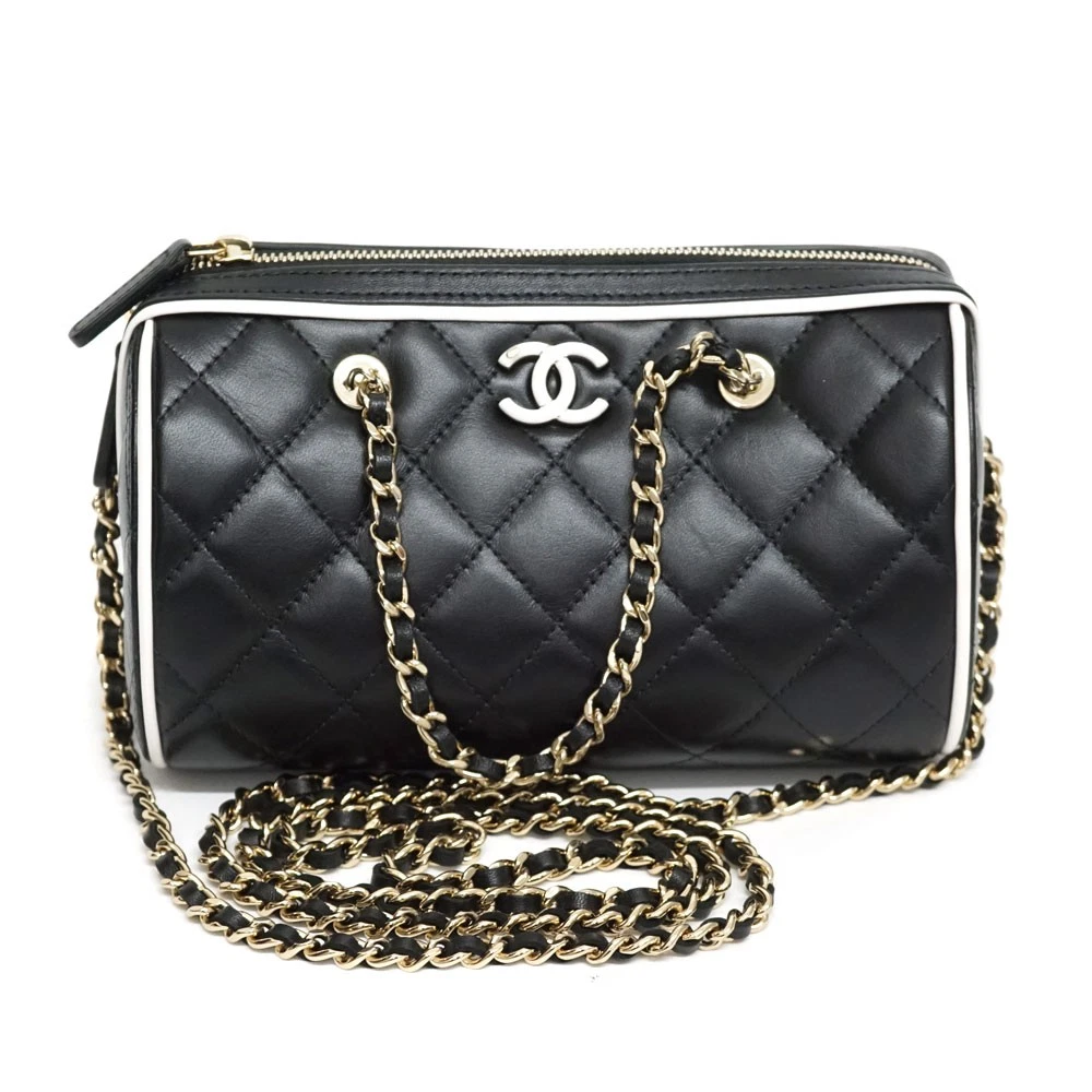 Chanel — Chanel Chain Shoulder AP4515 Lambskin Leather Black Shoulder Bag with #KNB107
