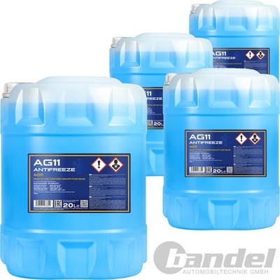 4x20 LITER MANNOL AG11 BLAU bis -40°C KÜHLERFROSTSCHUTZ KÜHLMITTEL FERTIG-MIX