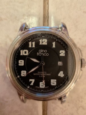 Gino Franco Men's Analog Quartz Stainless Steel Watch *New Battery* (No Band)