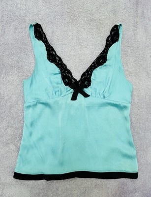 Blugirl Blumarine Trägershirt Top Stretch Seide Gr 38 