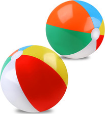 2 Pack Beach Balls, 20 Inch Beach Balls, Rainbow Color Pool Toys Pool Balls