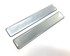 2 x SILVER Stickers/Decals 120mm HIGH GLOSS DOMED GEL - OTHER COLOURS AVAILABLE
