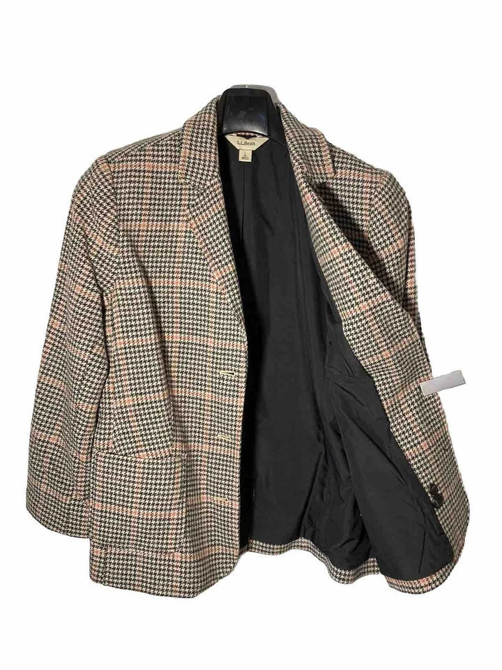 Blazer LL Bean Mujer Talla L Lana Bld Hacking-Ventana Patrón Espiga-USADO EN EXCELENTE ESTADO Foto 2 de 4