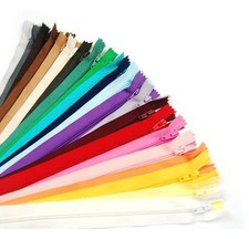 ZIPS 16"/40CM CLOSED END NYLON, ASSORTED COLS, IDEAL FOR CUSHIONS & DRESSES, X20
