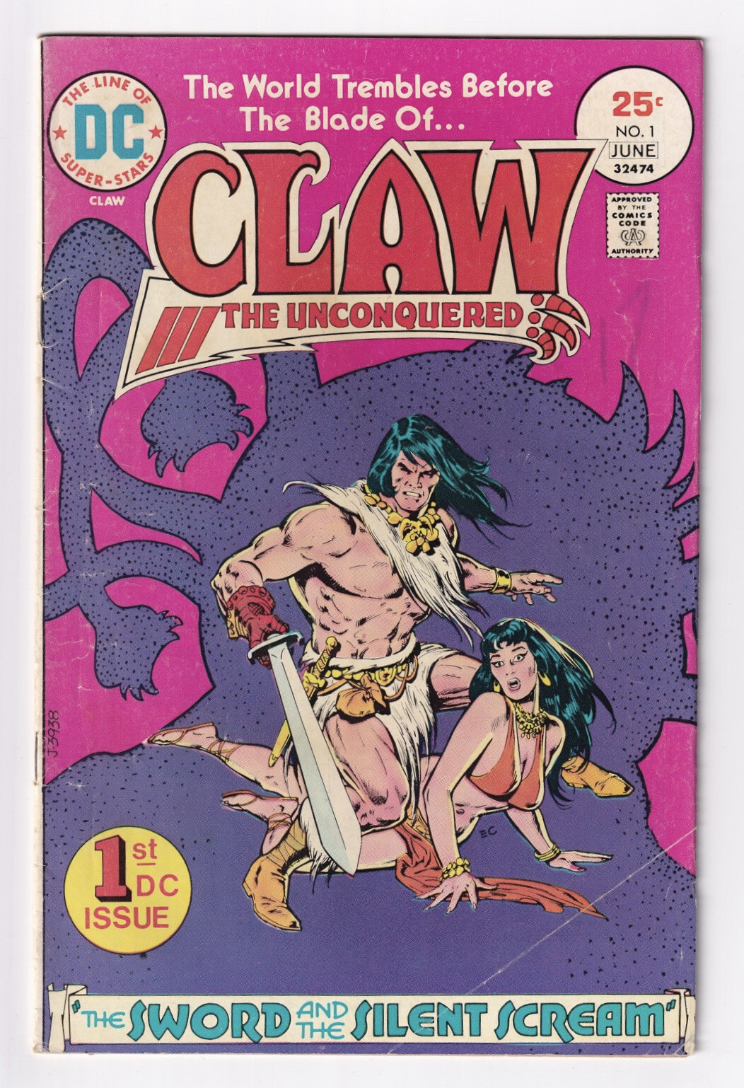 Claw the Unconquered #1 (1975, DC) First Claw appearance, First DC Issue