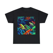 Vintage 80s 90s Style Reprint T Shirt Tree Frog Animal Art Tee Adult Rainforest