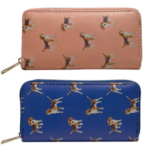 Mujer Beagle Bolso Monedero con Cremallera Múltiple Compartimento Novedad Perro