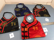 Vintage Asian Style Silk Tote / purse Bag Embroidered Chinese Kimono Look