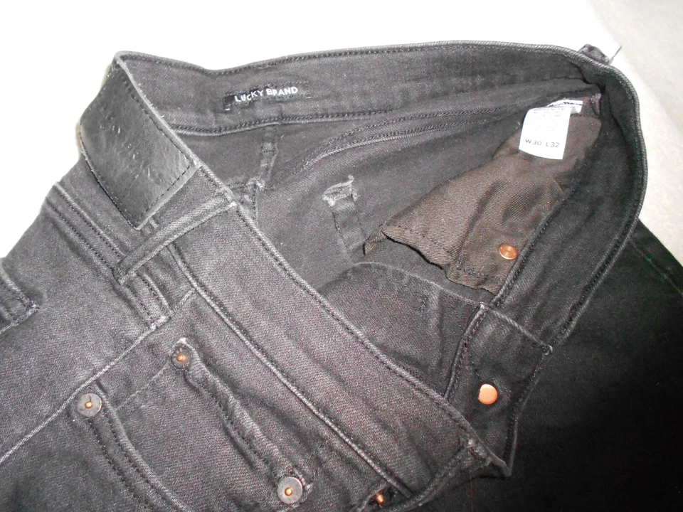Mens LUCKY BRAND 110 SLIM STRETCH BLACK denim jeans 31 x 32 (Actual) - Image 3 of 3