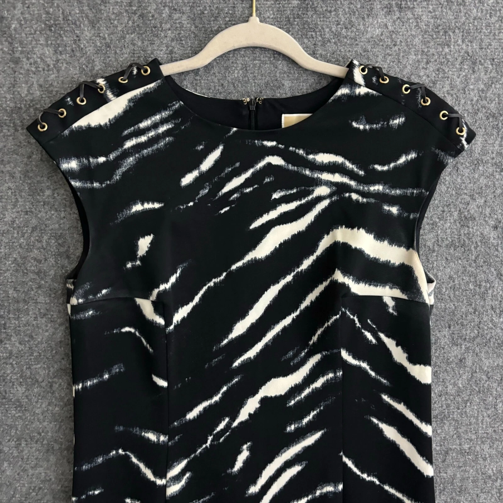 Abito Michael Kors donna nero medio senza maniche guaina stringata a spalla