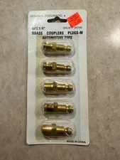 5pc 1/4" Brass Couplers Plugs-m Automotive Type