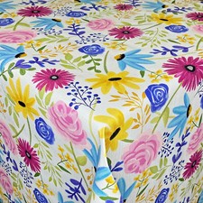 Nappe de Table en Toile Cirée Trendline Été Fleurs Marqué M19628 Carré Rond Oval