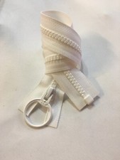 YKK 5 Vislon 20" White Molded Plastic Separating Jacket Zipper USA 5 Pack